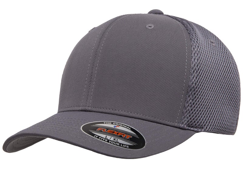 Flexfit Unisex Ultrafibre Airmesh Fitted Trucker Hat, Dark Grey, Small-Medium - Image 1
